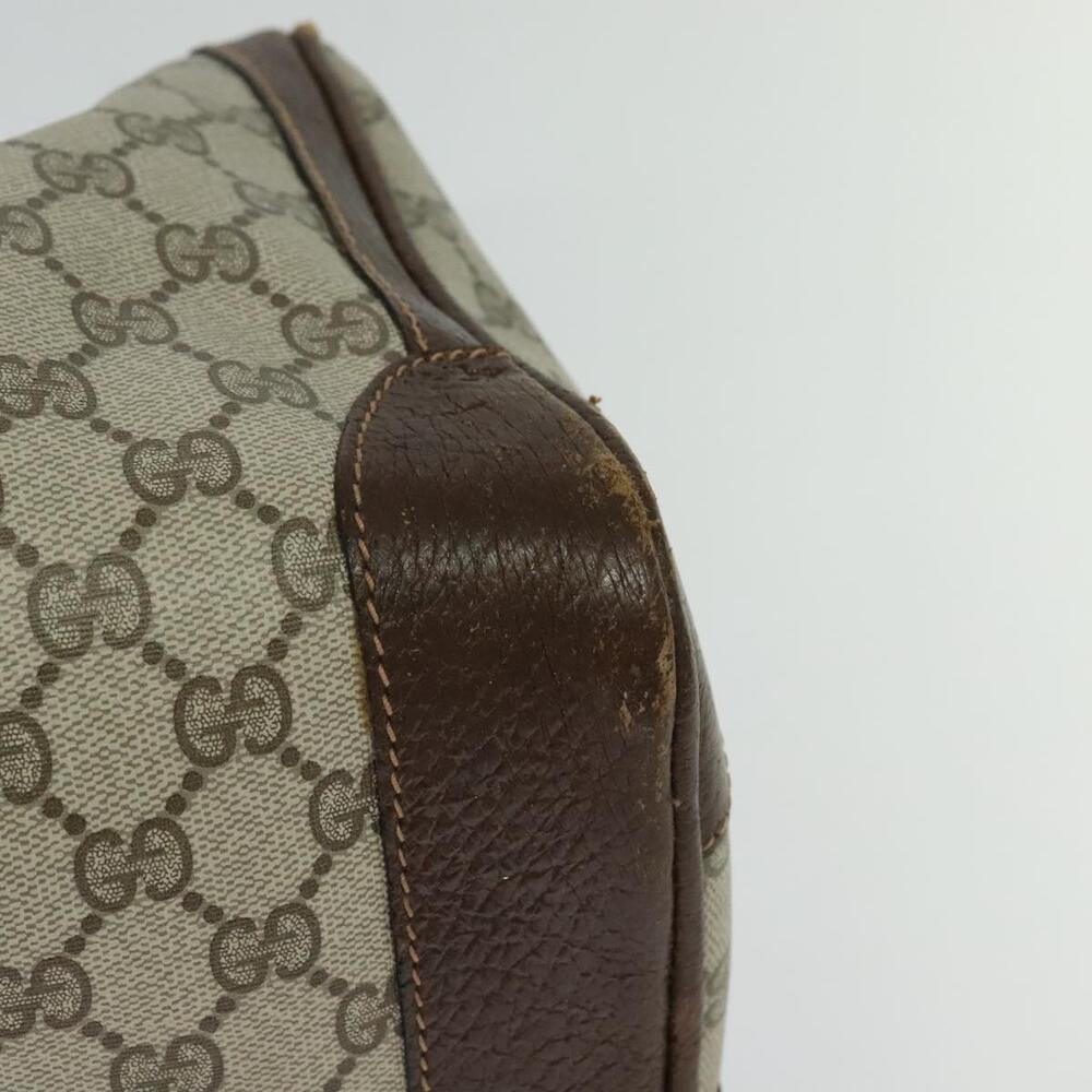 GUCCI GG Supreme Web Sherry Line Hand Bag Pvc Beige Gold Red - Picture 13 of 16